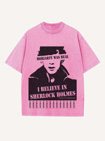 Sherlock Print Round Neck T-shirt