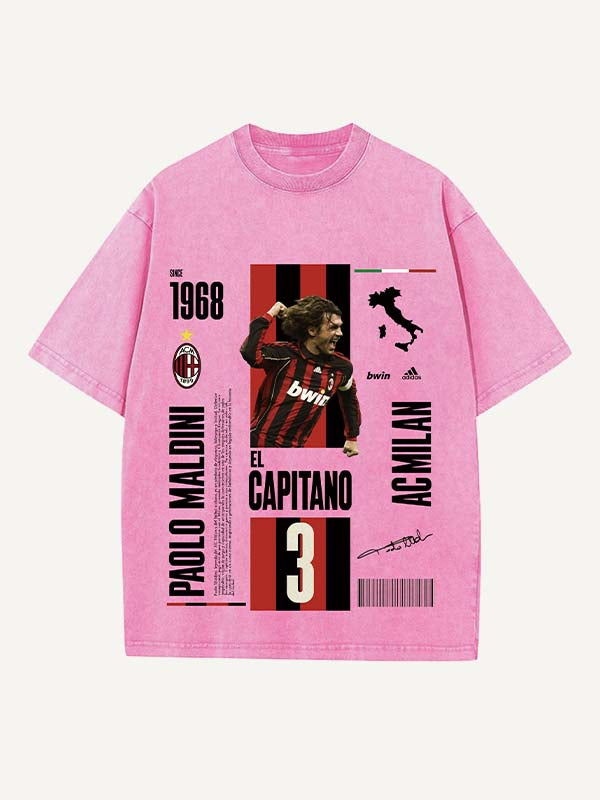 Paolo Maldini Print Round Neck T-shirt