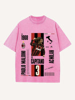 Paolo Maldini Print Round Neck T-shirt