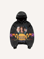 Halloween Hocus Pocus Print Slant Pockets Hoodie