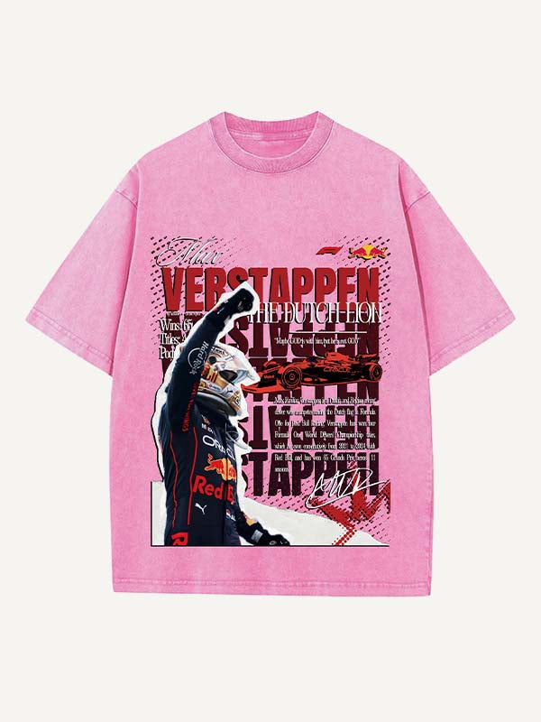 Max Verstappen Print Round Neck T-shirt