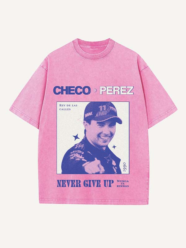 Sergio Perez Print Round Neck T-shirt