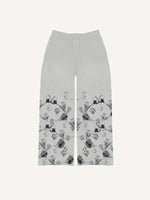 Eye&Palm&Tears Print Elastic Waist Pants
