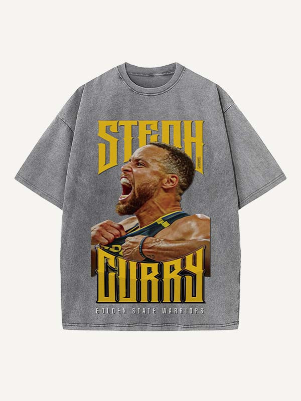 Stephen Curry Print Round Neck T-shirt