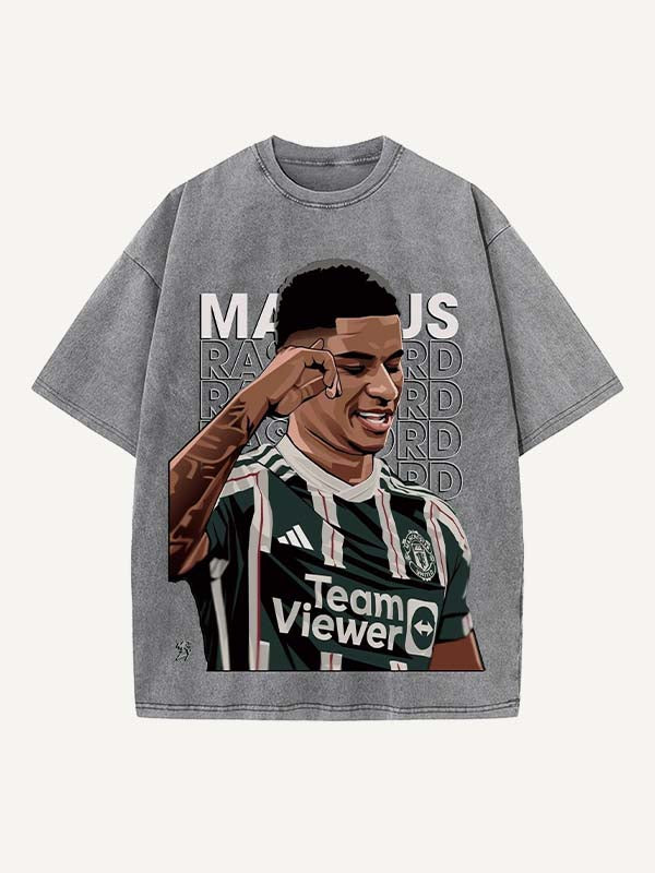 Marcus Rashford Print Round Neck T-shirt
