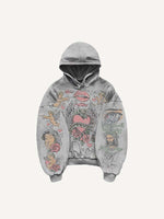 Jesus&Mary&Angel&Pigeon&Eye&Cross&Heart&Wing&Floral&Letter Print Slant Pockets Hoodie