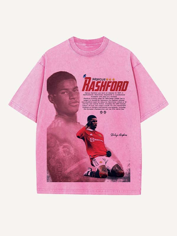 Marcus Rashford Print Round Neck T-shirt