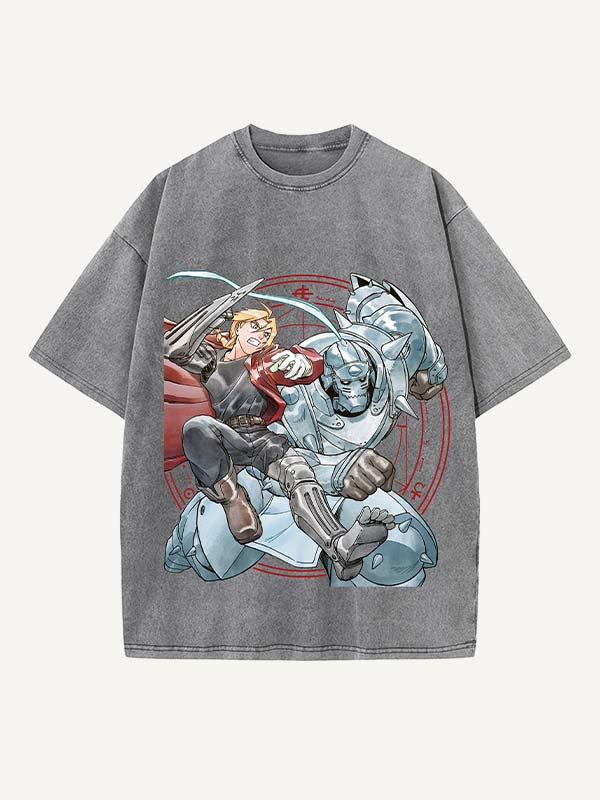 Fullmetal Alchemist Print Round Neck T-shirt