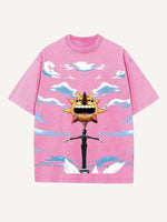 Soul Eater Print Round Neck T-shirt