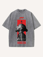 Lewis Hamilton Print Round Neck T-shirt