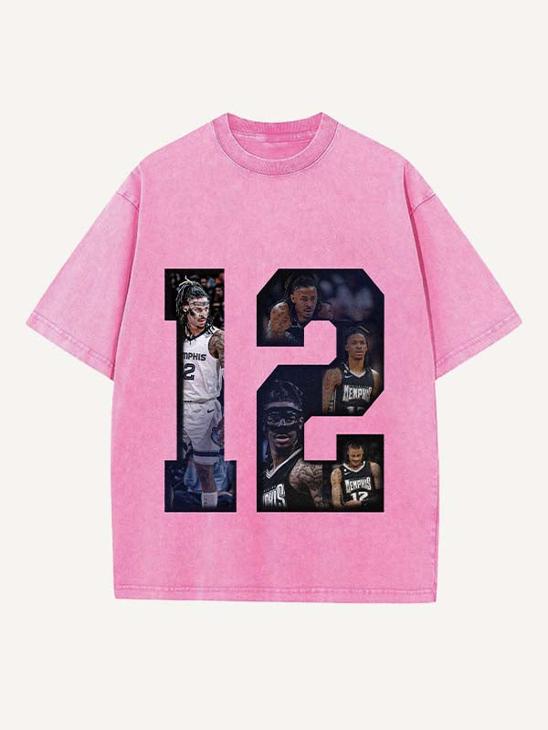 Ja Morant Print Round Neck T-shirt