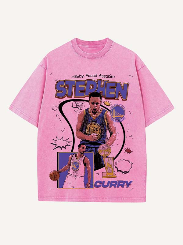 Stephen Curry Print Round Neck T-shirt
