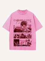 Carlos Sainz Print Round Neck T-shirt