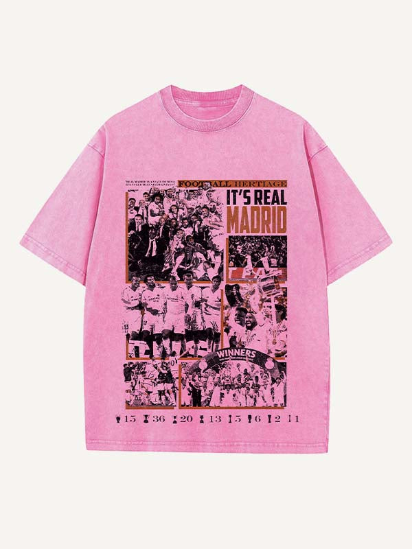 Real Madrid Print Round Neck T-shirt