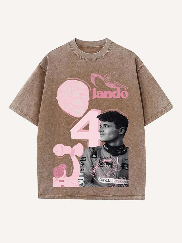 Lando Norris Print Round Neck T-shirt