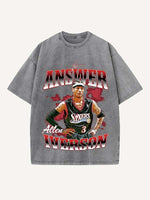 Allen Iverson Print Round Neck T-shirt