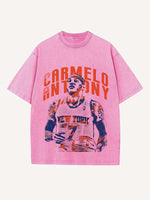 Carmelo Anthony Print Round Neck T-shirt