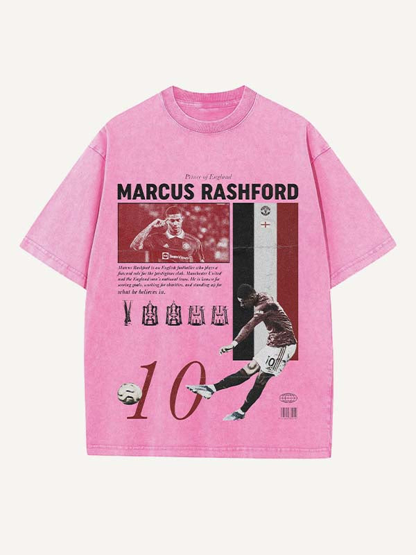 Marcus Rashford Print Round Neck T-shirt