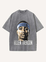 Allen Iverson Print Round Neck T-shirt