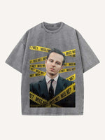 Sherlock Print Round Neck T-shirt