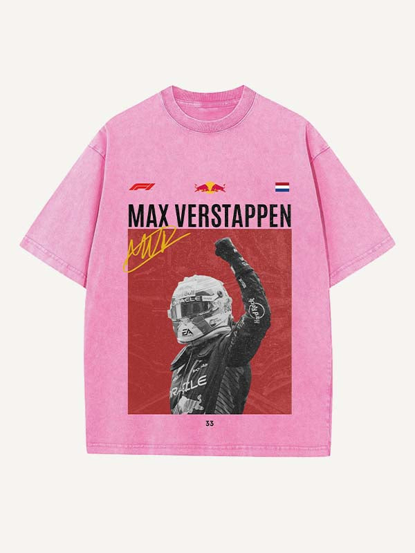 Max Verstappen Print Round Neck T-shirt