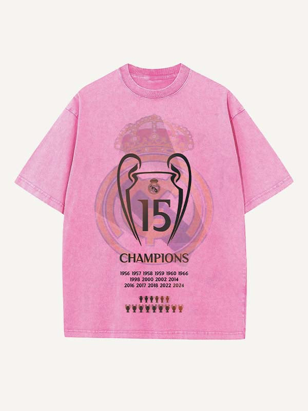 Real Madrid Print Round Neck T-shirt