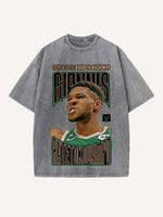 Giannis Antetokounmpo Print Round Neck T-shirt