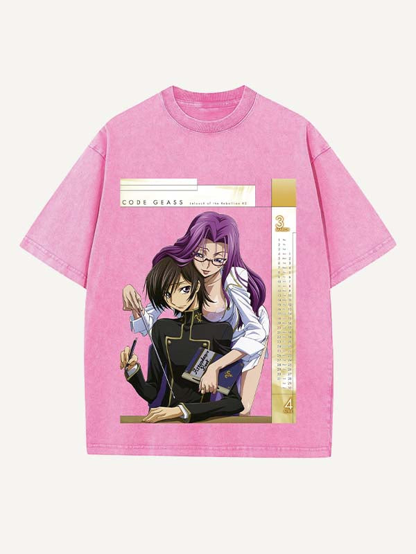 Code Geass Print Round Neck T-shirt