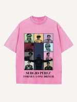 Sergio Perez Print Round Neck T-shirt