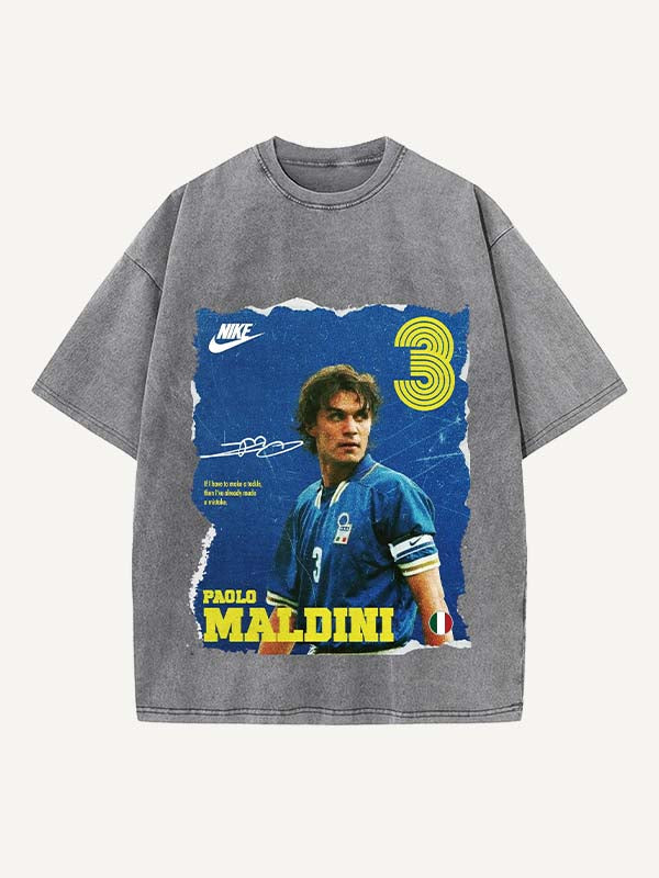 Paolo Maldini Print Round Neck T-shirt