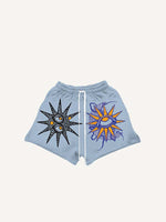 Moon&Eye&Graphic Print Drawstring Waist Shorts