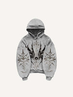 Eye&Wing&Graphic Print Slant Pockets Hoodie