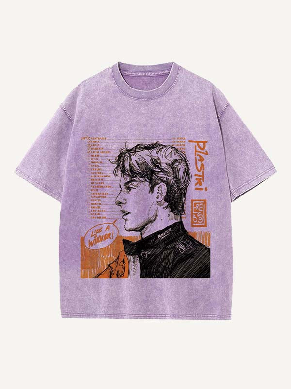 Oscar Piastri Print Round Neck T-shirt