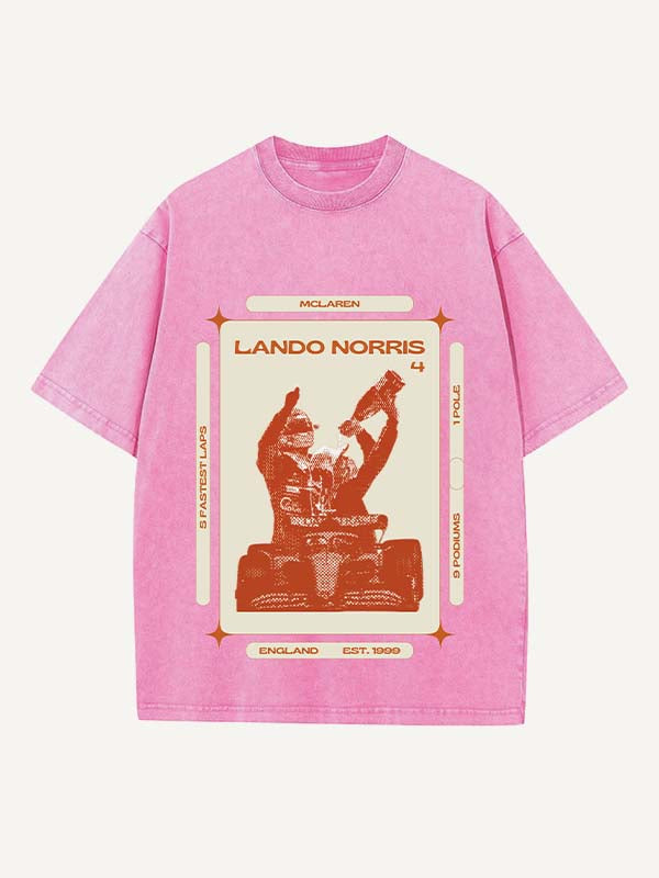 Lando Norris Print Round Neck T-shirt