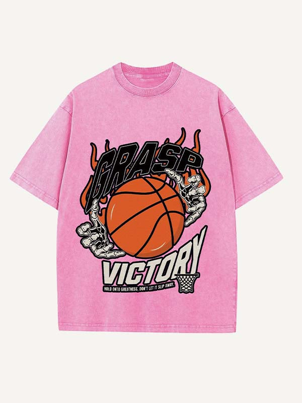Basketball Aesthetic Print Round Neck T-shirt