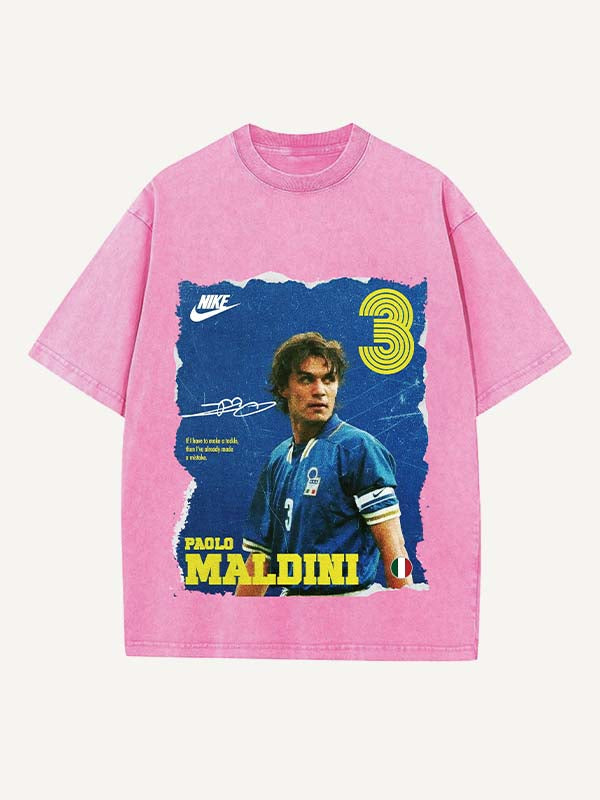 Paolo Maldini Print Round Neck T-shirt