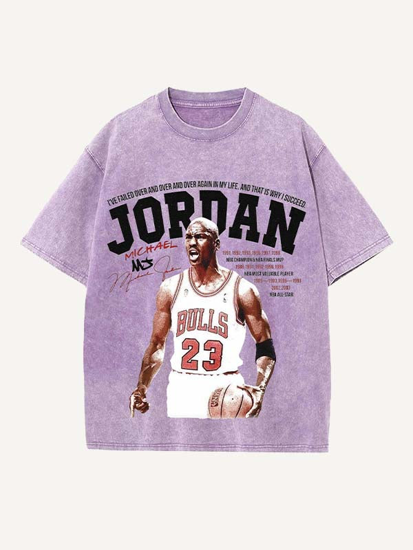 Michael Jordan Print Round Neck T-shirt