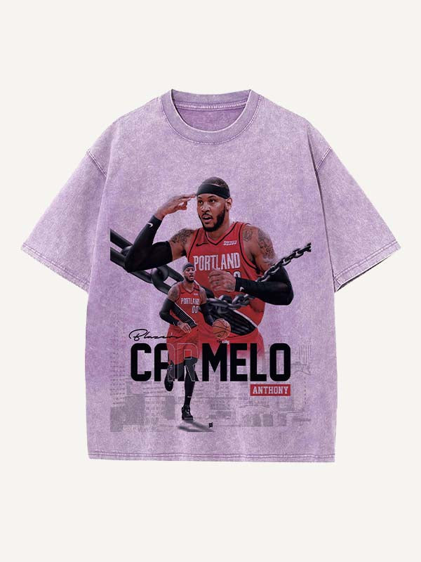 Carmelo Anthony Print Round Neck T-shirt