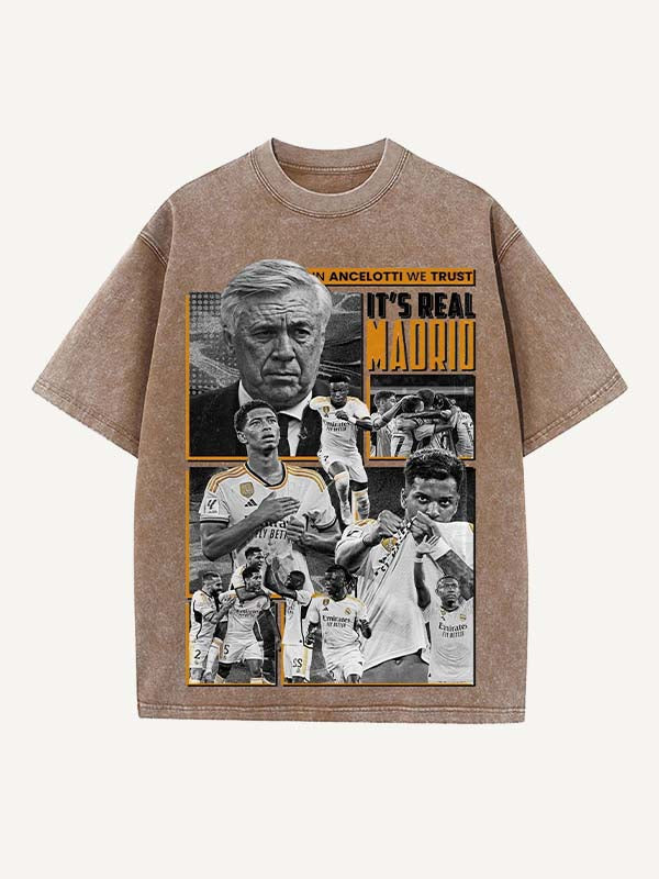 Real Madrid Print Round Neck T-shirt