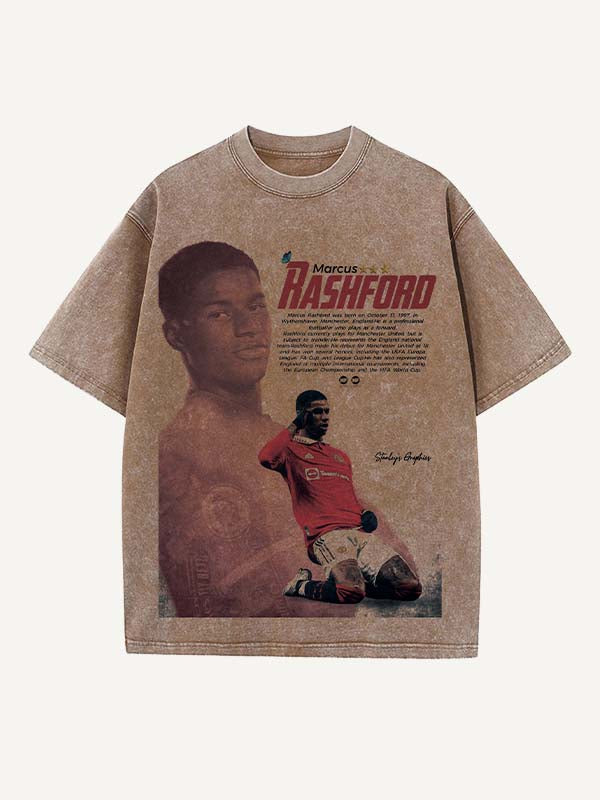 Marcus Rashford Print Round Neck T-shirt