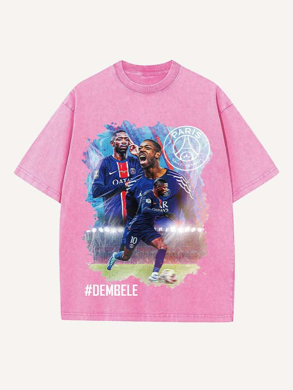 Ousmane Dembélé Print Round Neck T-shirt