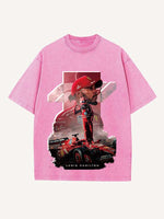 Lewis Hamilton Print Round Neck T-shirt