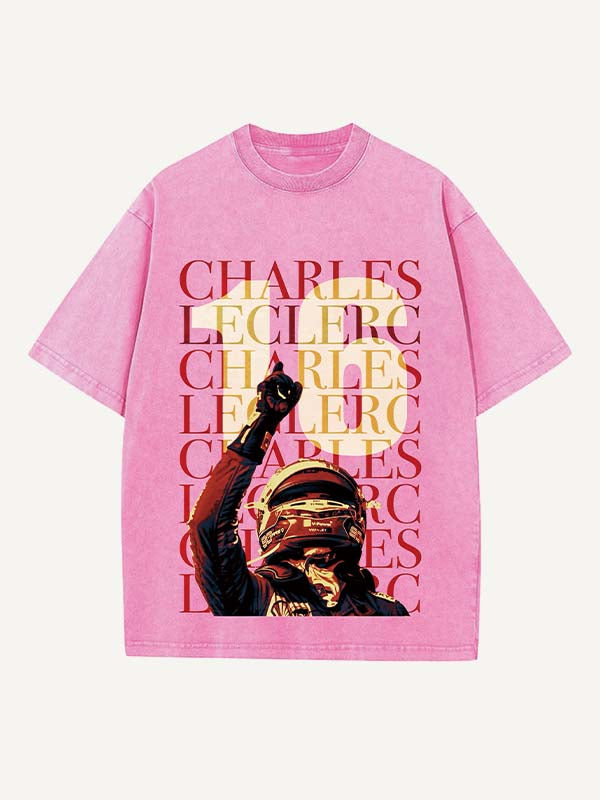 Charles Leclerc Print Round Neck T-shirt