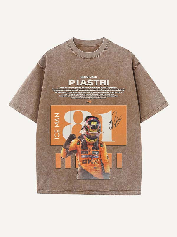 Oscar Piastri Print Round Neck T-shirt