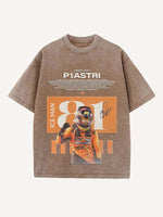 Oscar Piastri Print Round Neck T-shirt