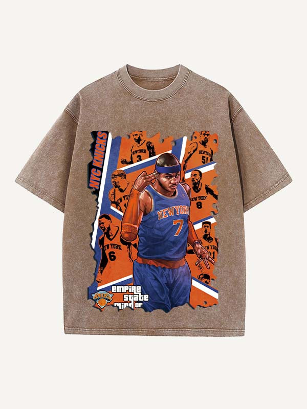 Carmelo Anthony Print Round Neck T-shirt