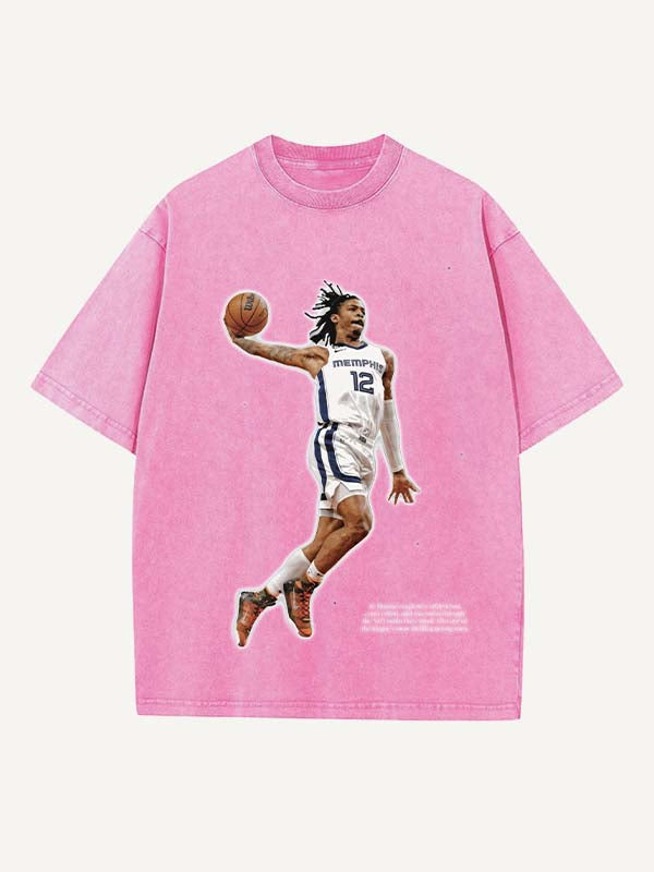Ja Morant Print Round Neck T-shirt