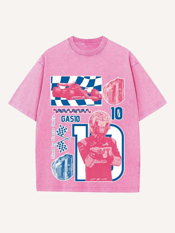 Pierre Gasly Print Round Neck T-shirt