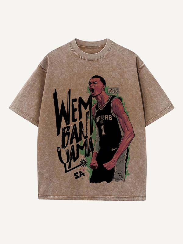 Victor Wembanyama Print Round Neck T-shirt