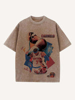 Carmelo Anthony Print Round Neck T-shirt